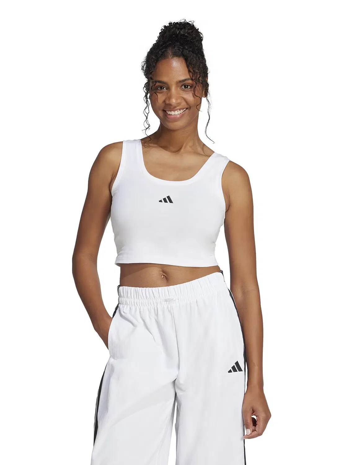 Майка-топ с принтом Small logo Adidas, белый