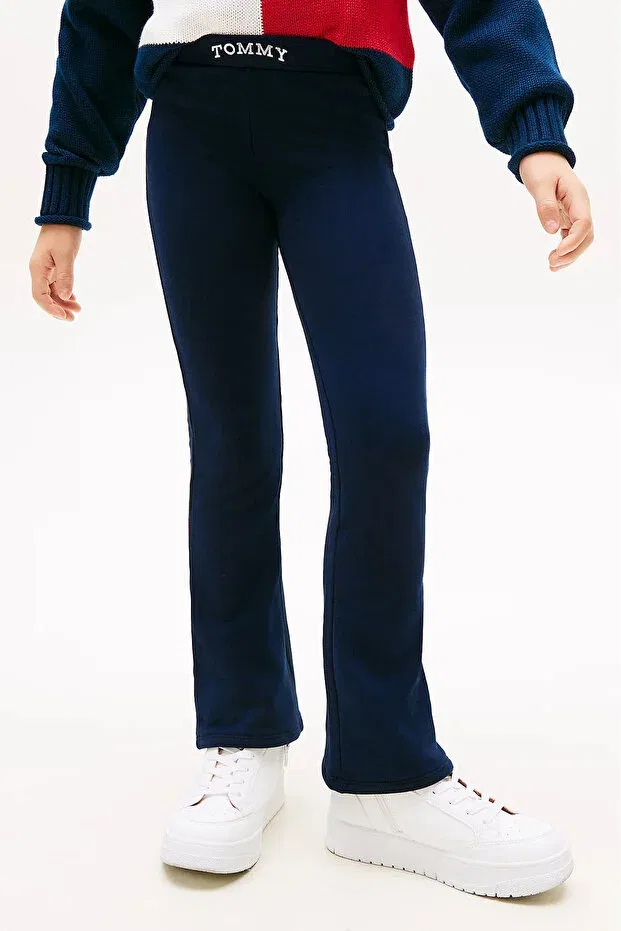 Детские леггинсы для девочек с принтом Tommy Foil Flare Tommy Hilfiger, Dark Night Navy