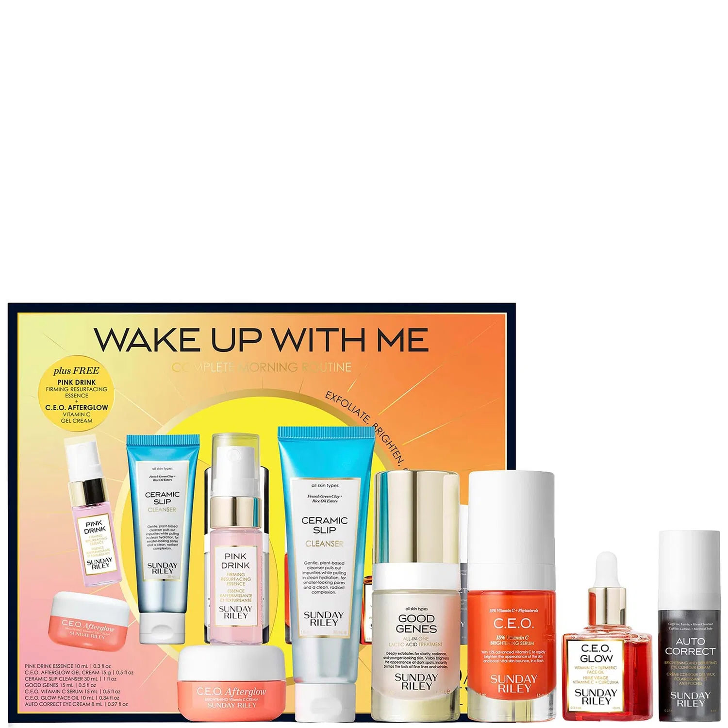 Набор для ухода за кожей утренний с пептидами и витамином C Sunday Riley Wake up with Me Complete Brightening Morning Skincare Set — фото 4
