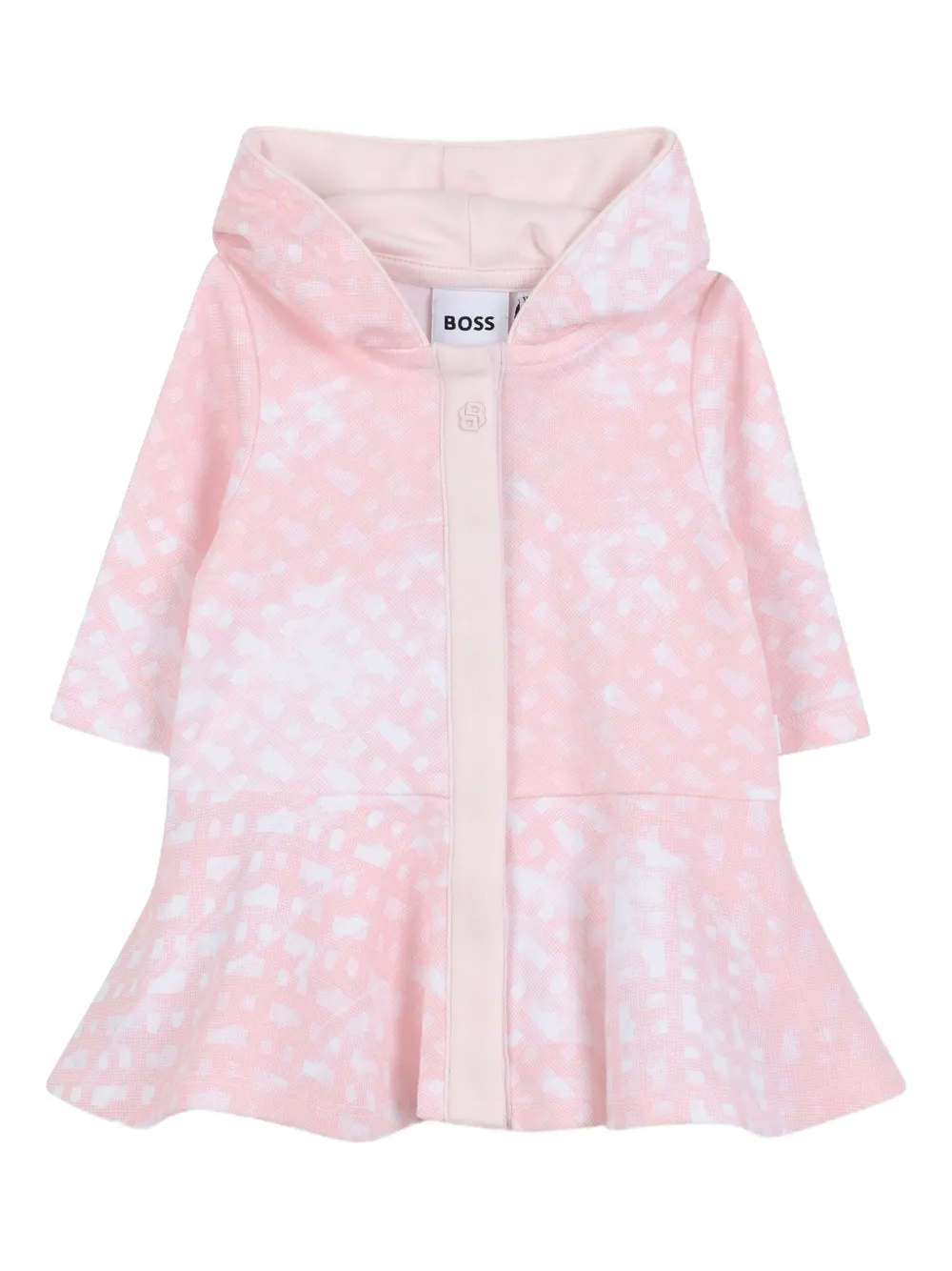 

Платье с капюшоном и оборками BOSS Kidswear, розовый