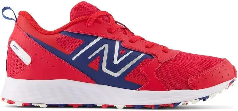 Детские кроссовки для мальчиков с шнуровкой Fresh Foam 650 V1 New Balance, Team Red/Night Sky/White — фото 3