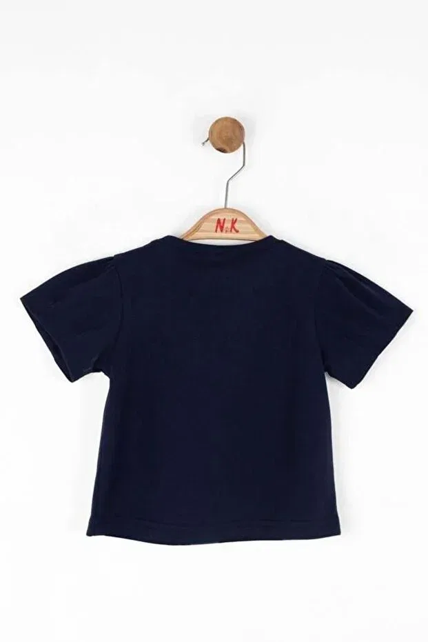 Детское для девочек хлопковое футболка Nk Kids, Navy Blue — фото 2