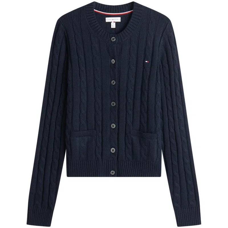 Женский свитер с круглым вырезом Tommy Hilfiger, Khaki A0A — фото 4