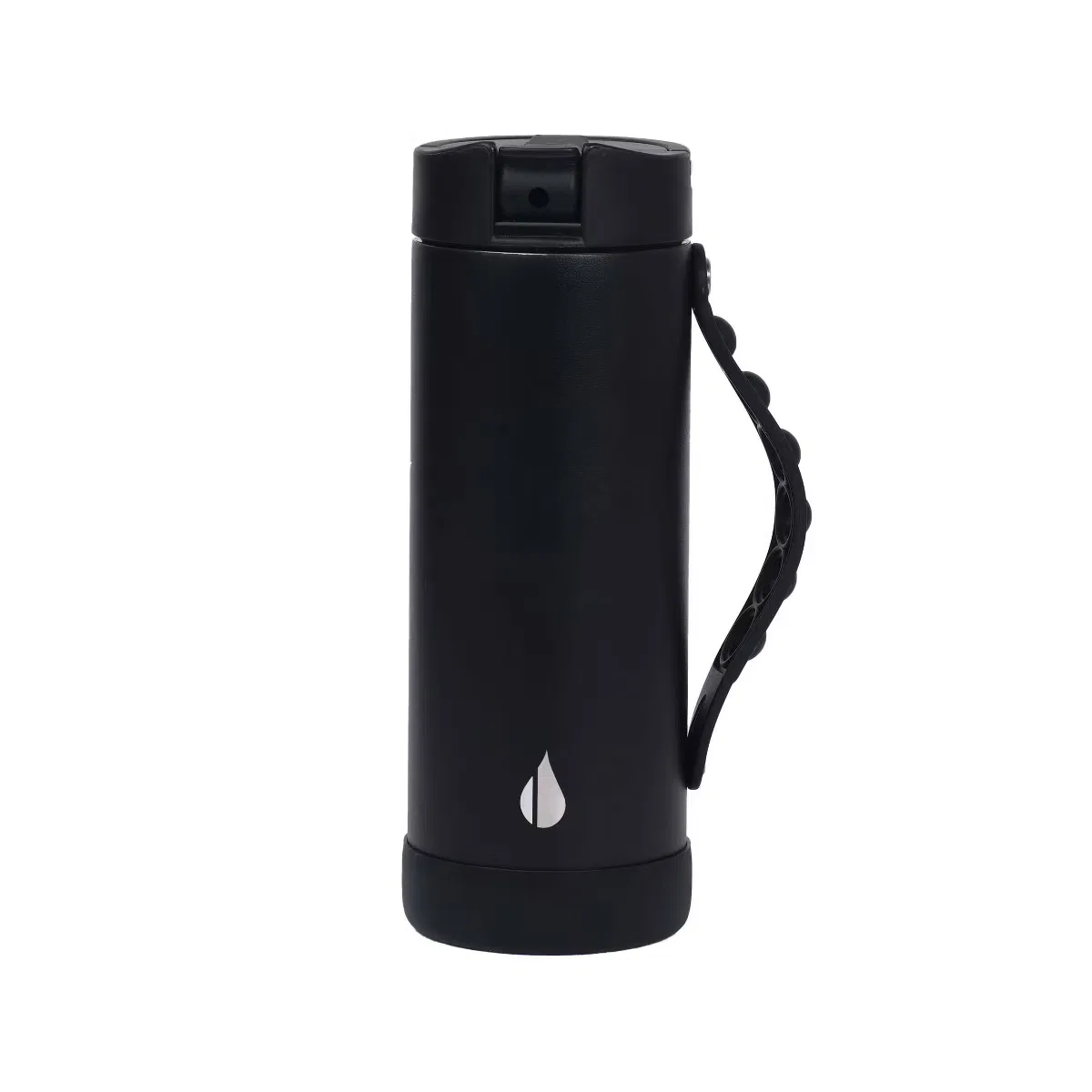Бутылка для воды детская 14 унций термос с трубочкой и ручкой pop-it Iconic Elemental, Black