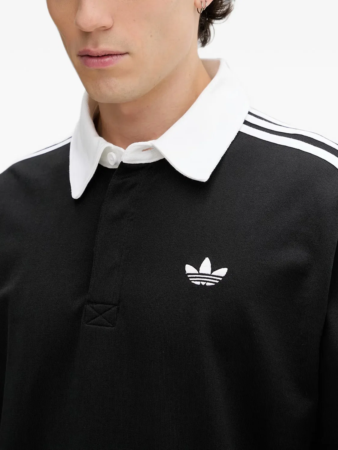 Adidas Поло с длинным рукавом, черный — фото 2