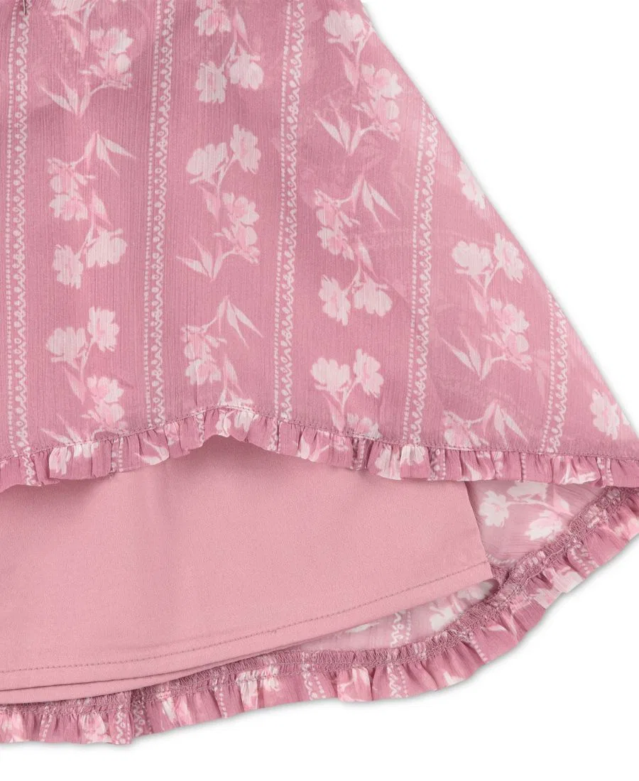 Платье-трапеция с квадратным вырезом и пышными рукавами abercrombie kids, Med Pink — фото 3