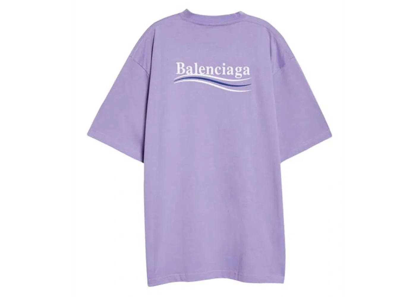 Мужская футболка с принтом Balenciaga Political Campaign Oversized Logo-Print, Purple — фото 2