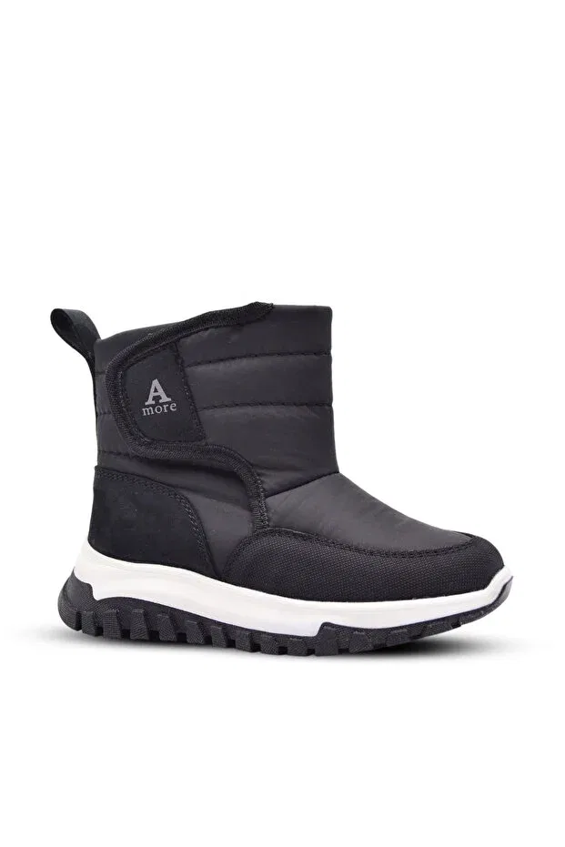 Детские ботинки для мальчиков на плоской подошве Gea plush fur boy's boots Kids A More, Black