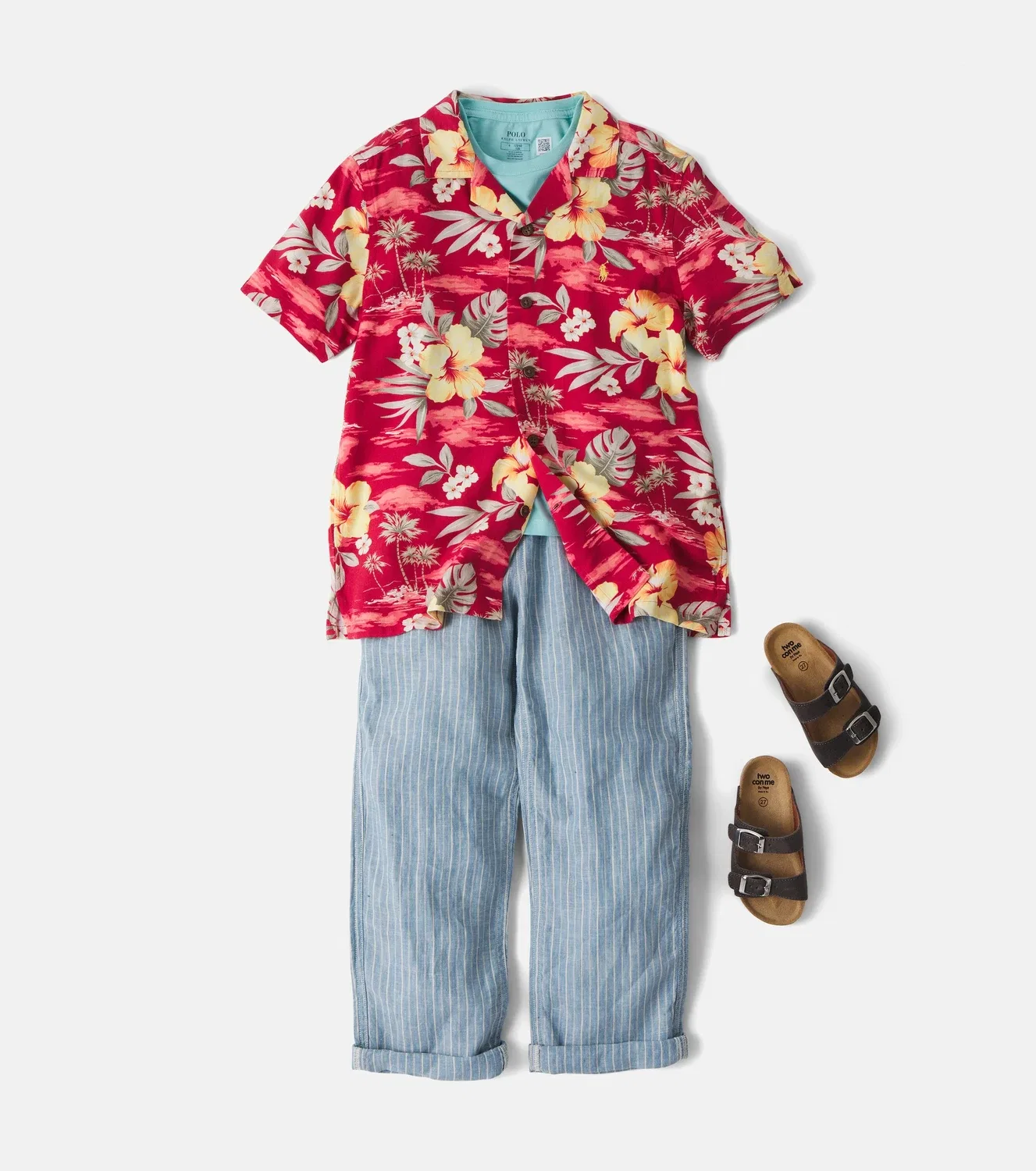 Блузка с цветочным принтом Polo Ralph Lauren Kids, красный — фото 2