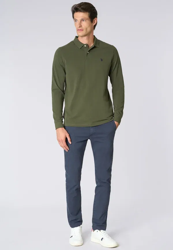 Футболка поло хлопок Long sleeved top U.S. Polo Assn., Green, зеленый — фото 2
