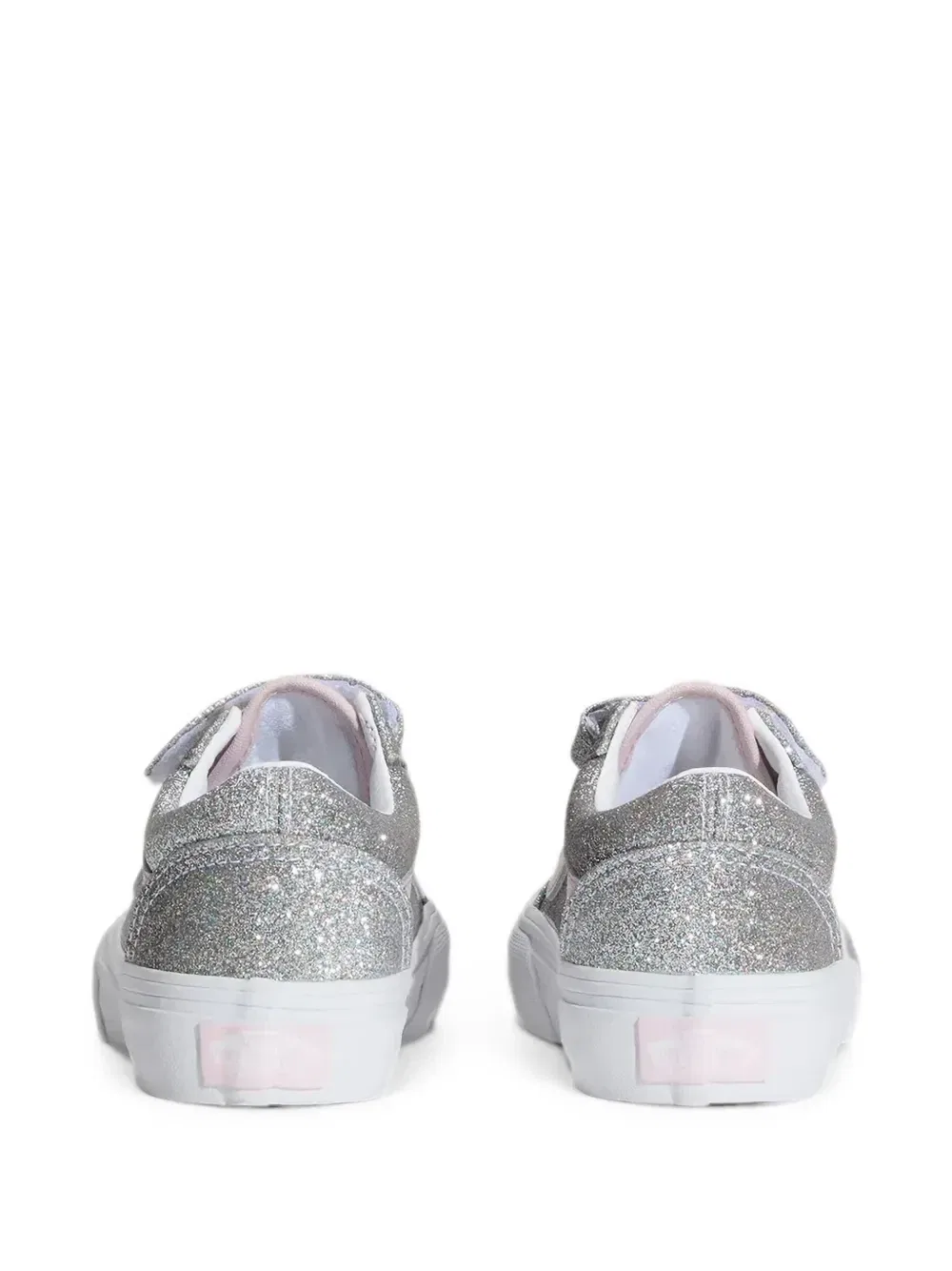 Кроссовки на липучках с эффектом блеска Vans Kids, серебряный — фото 3