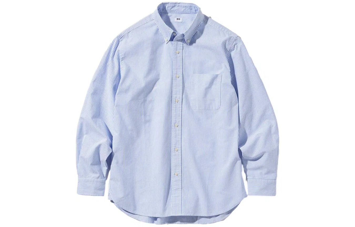 Рубашка повседневная для мужчин, UNIQLO, Royal Blue — фото 3