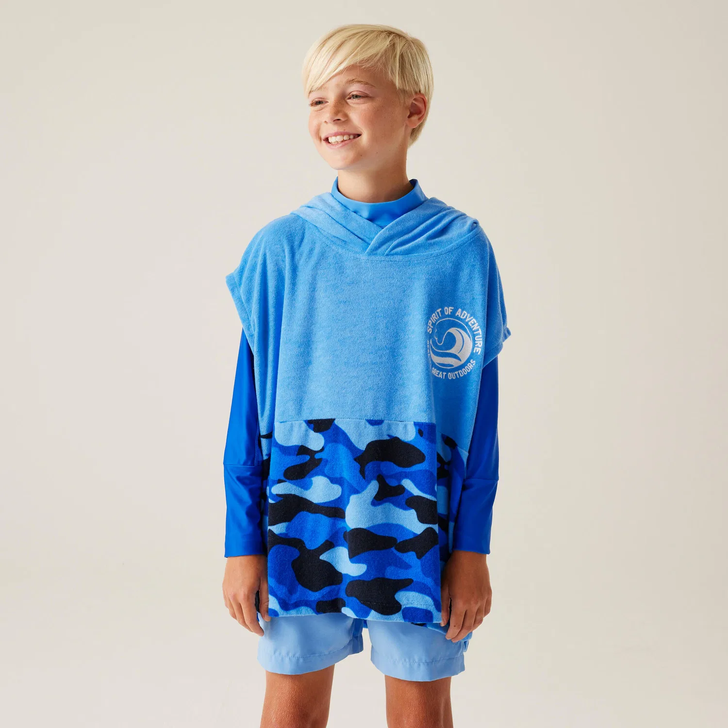 Детский пончо-полотенце Regatta Towel Robe II, Lagunenblau