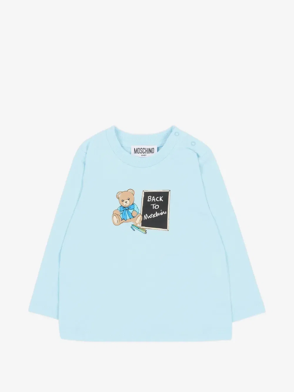 Футболка с длинными рукавами и принтом в виде медвежонка Тедди Moschino Kids, синий