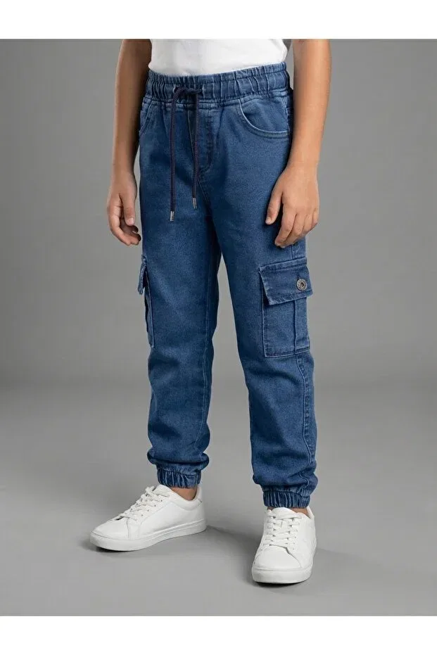 Детские брюки для мальчиков с эластичным поясом Commando Jeans Nawi, Navy Blue