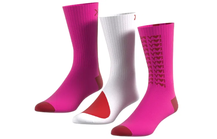 Детские носки с логотипом Adidas, 3 пары, Pink/White/Red Brown
