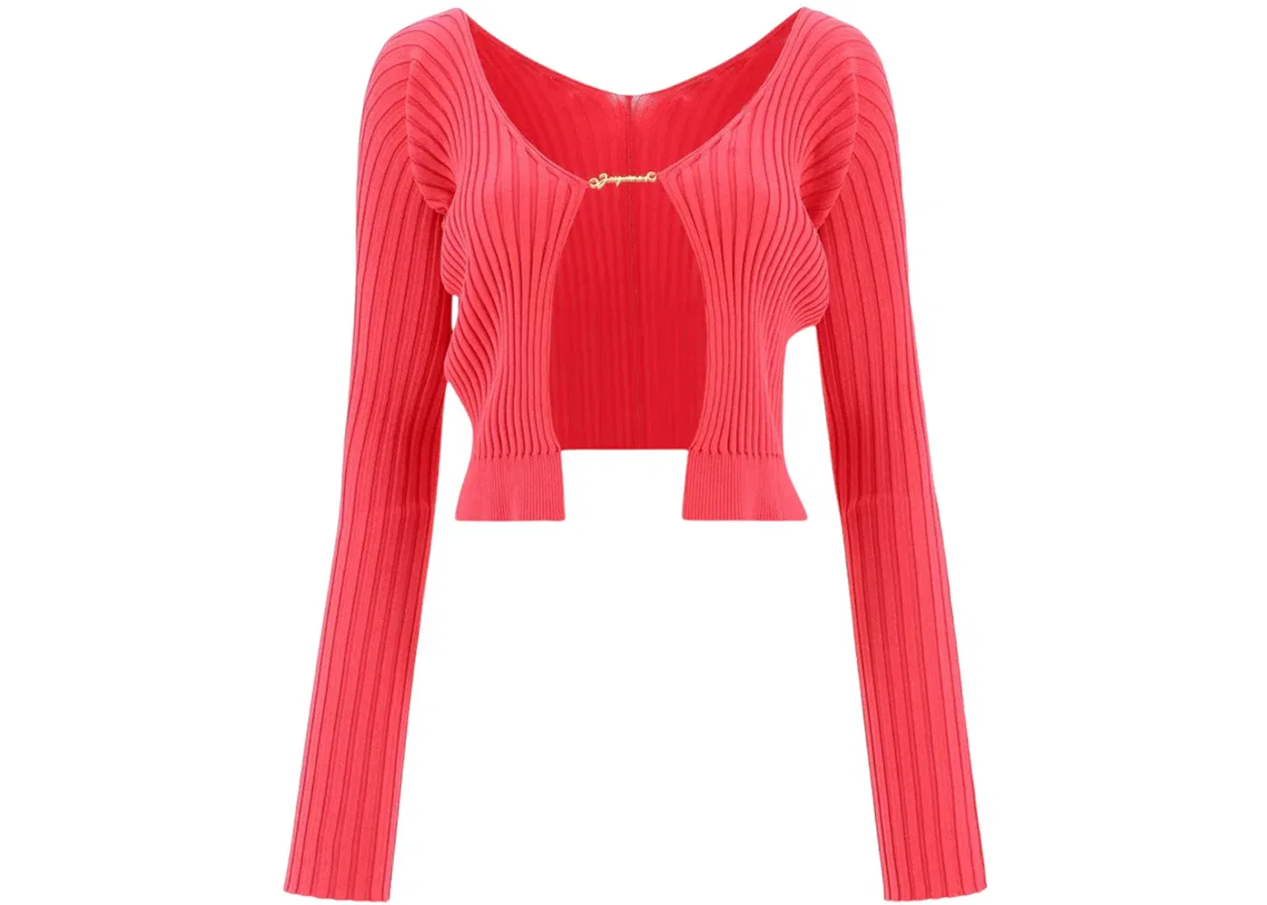Женский кардиган с логотипом Jacquemus La Maille Pralu Longue Seamless Charm Logo, Pink