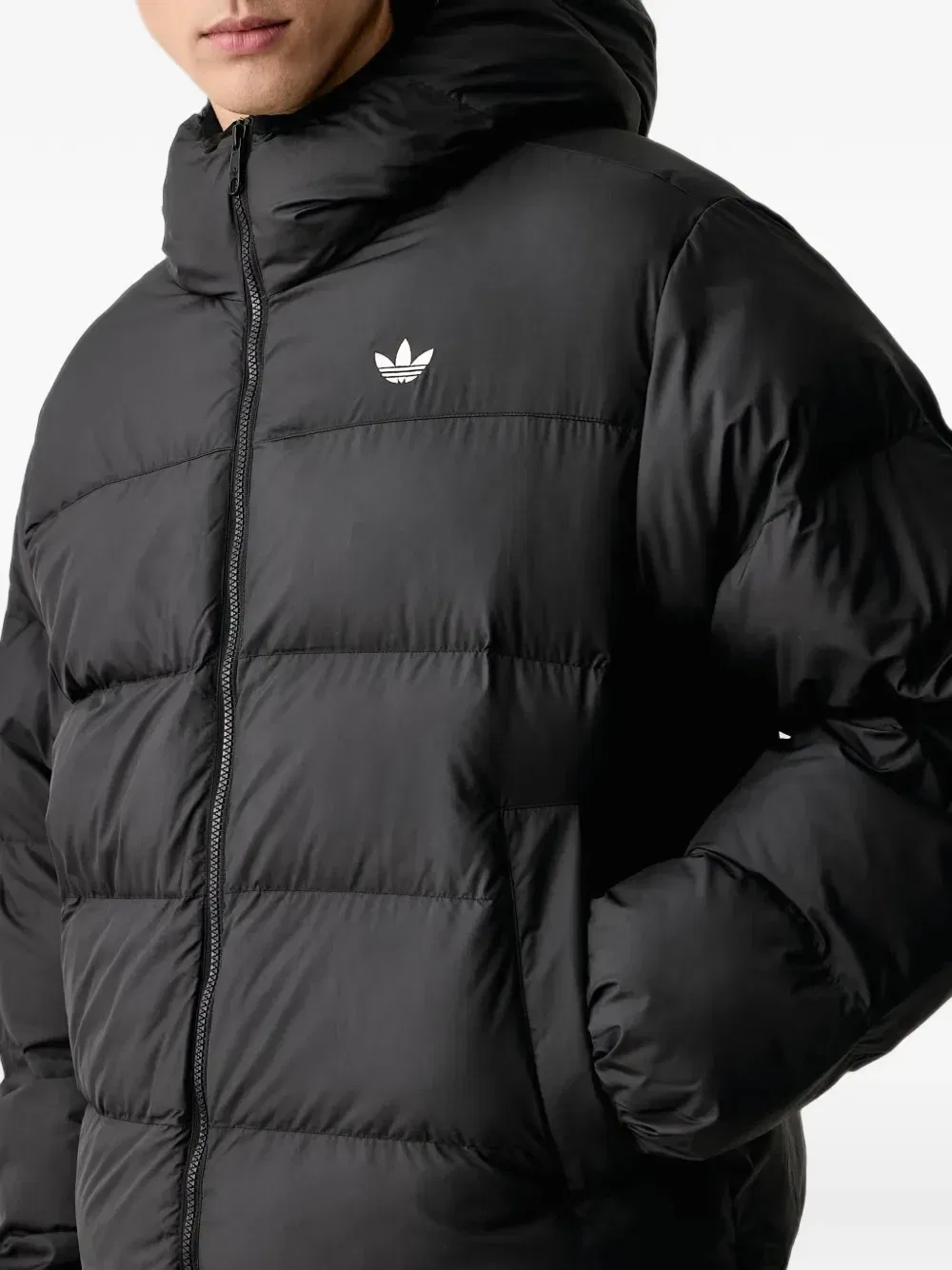 Куртка с капюшоном, простеганная из переработанных материалов Adidas, черный — фото 4