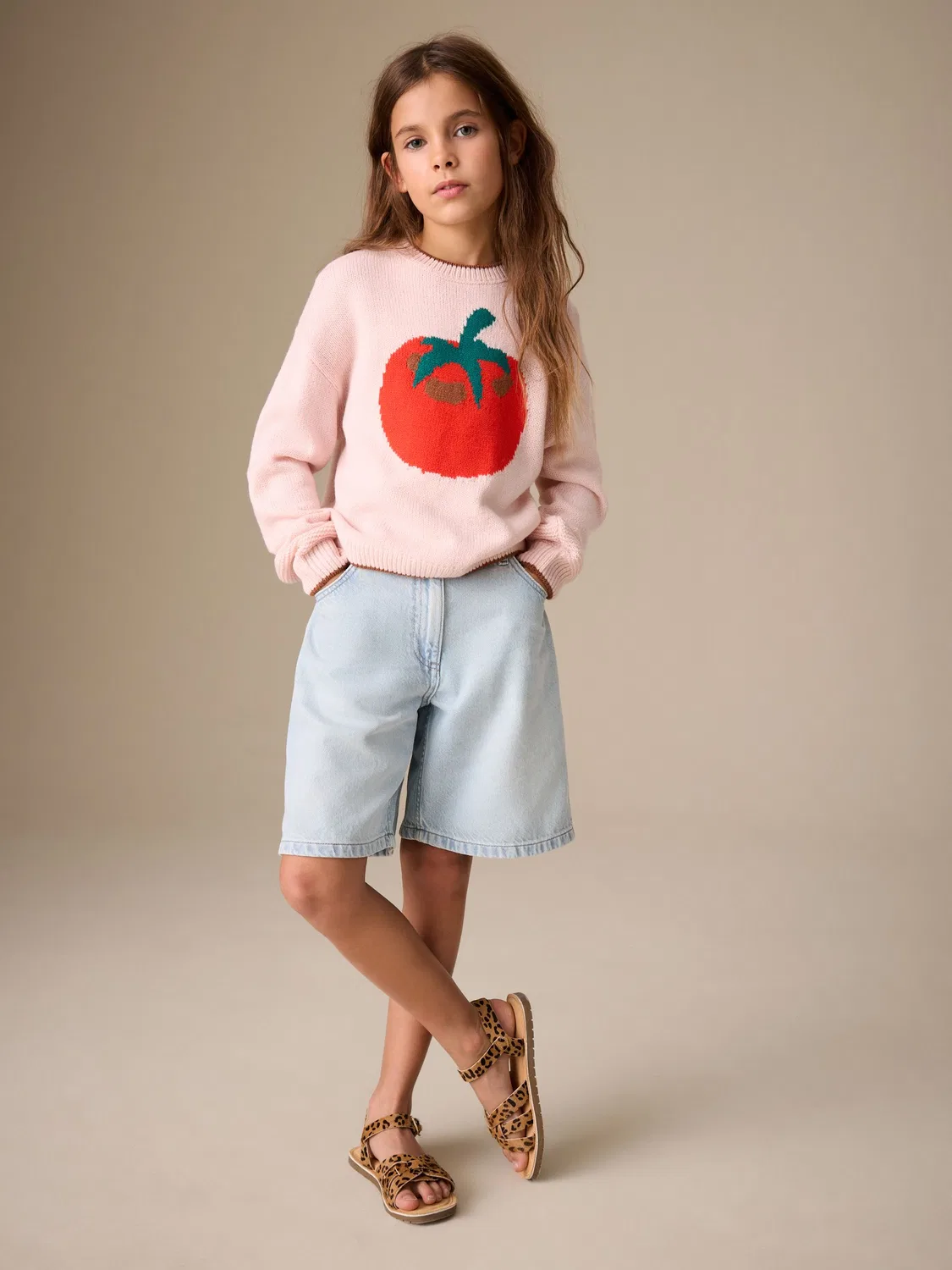 Свитер с фруктовым интарсией, Pink Tomato Next, розовый — фото 2