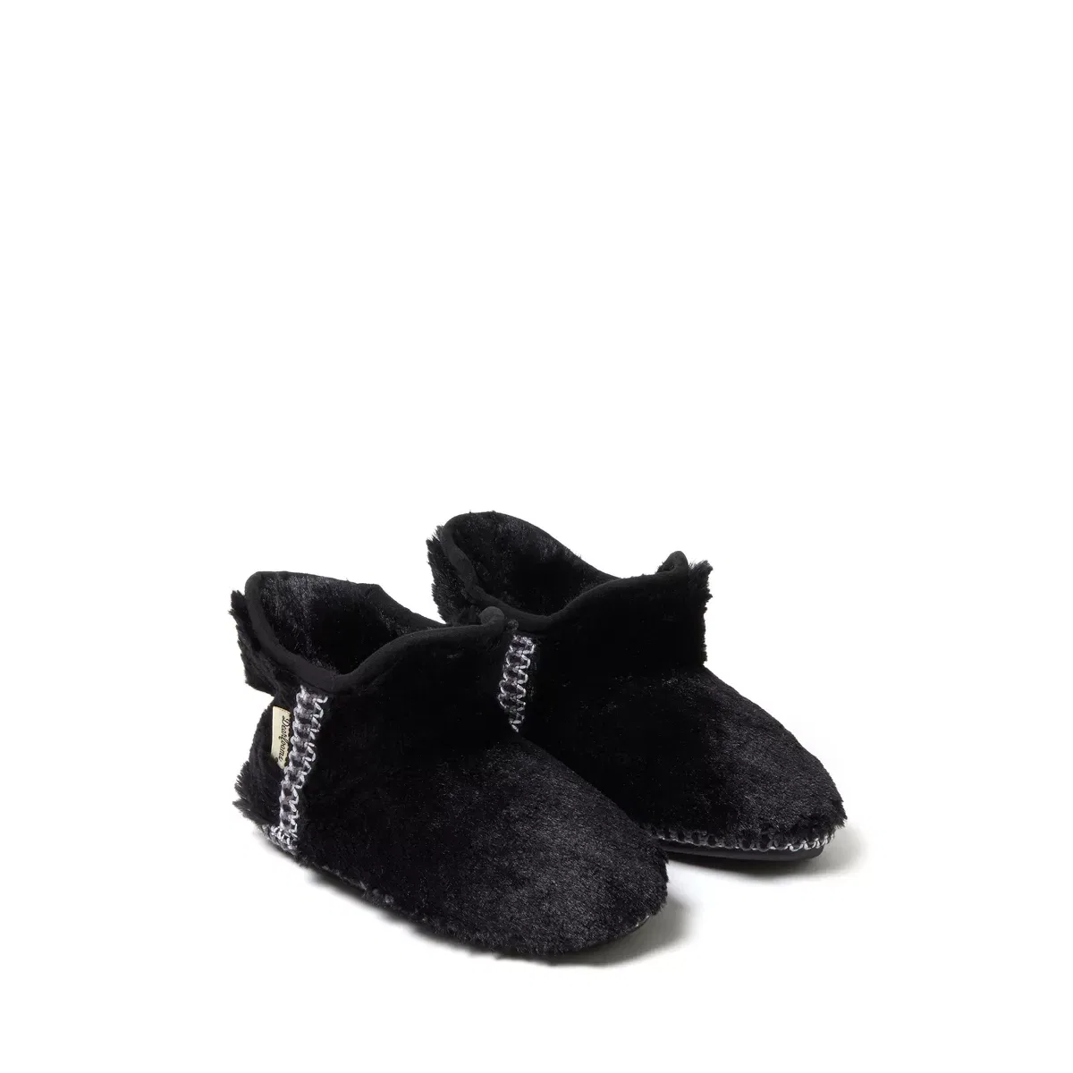 Детские тапочки для девочек с мехом Charlotte Fuzzy Bootie Dearfoams, Black