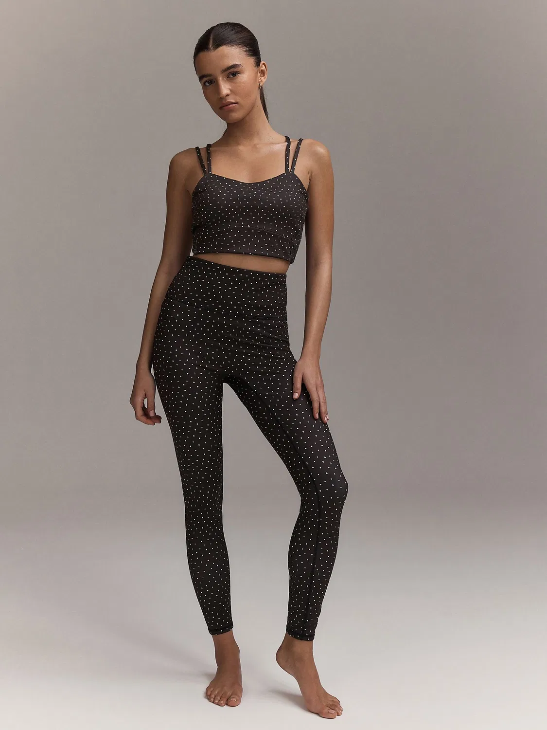 Леггинсы спортивные с принтом Brown Polka Dot Next, коричневый