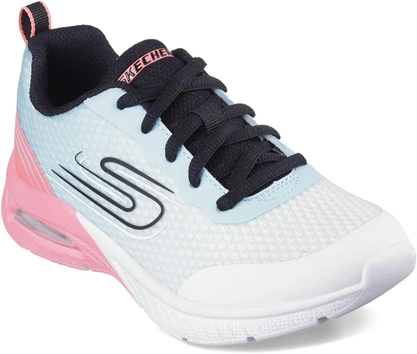 Детские кроссовки для девочек Microspec Max Plus Echo Speed Skechers, White/Coral — фото 2