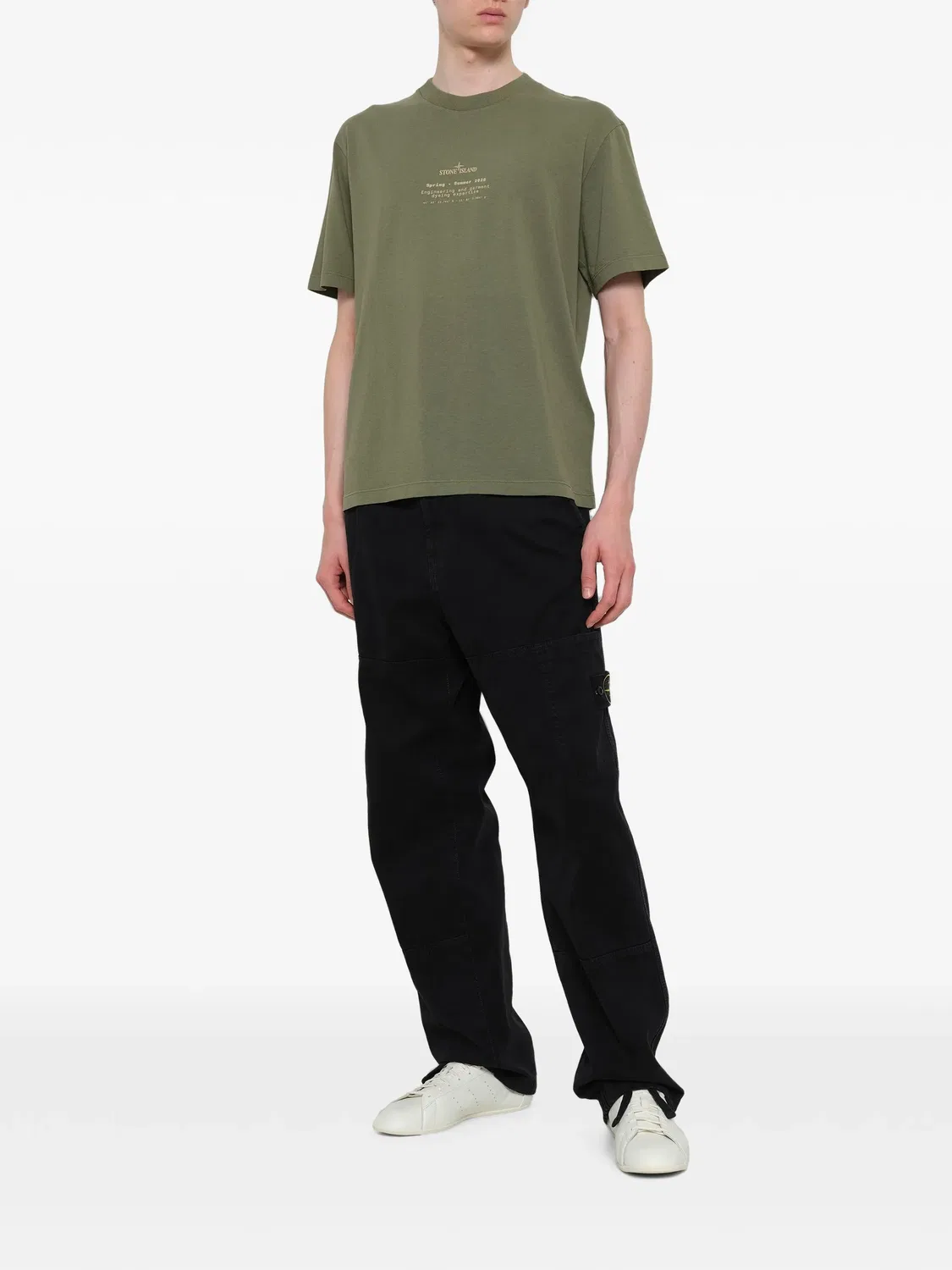 Футболка из хлопкового джерси, зеленая Stone Island, зеленый — фото 2