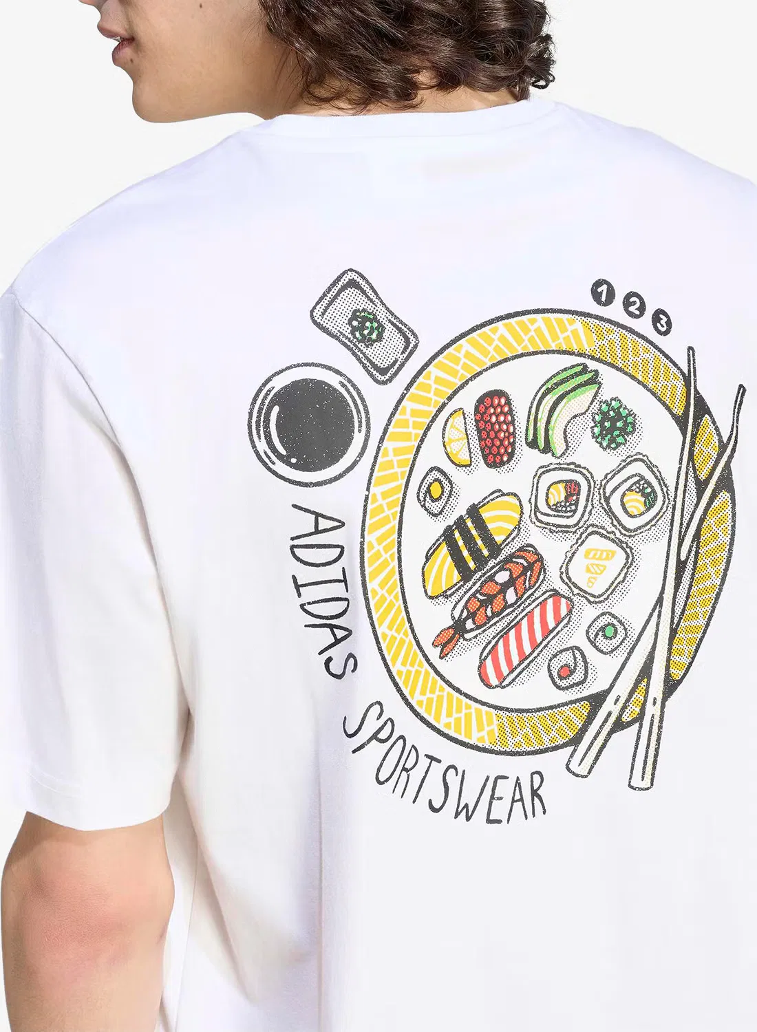 Футболка с принтом Sushi Logo Graphic Adidas, белая — фото 4