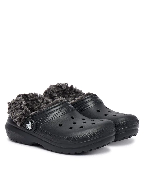 Шлепанцы Classic Fleece Lined Clog K Crocs, черный — фото 2