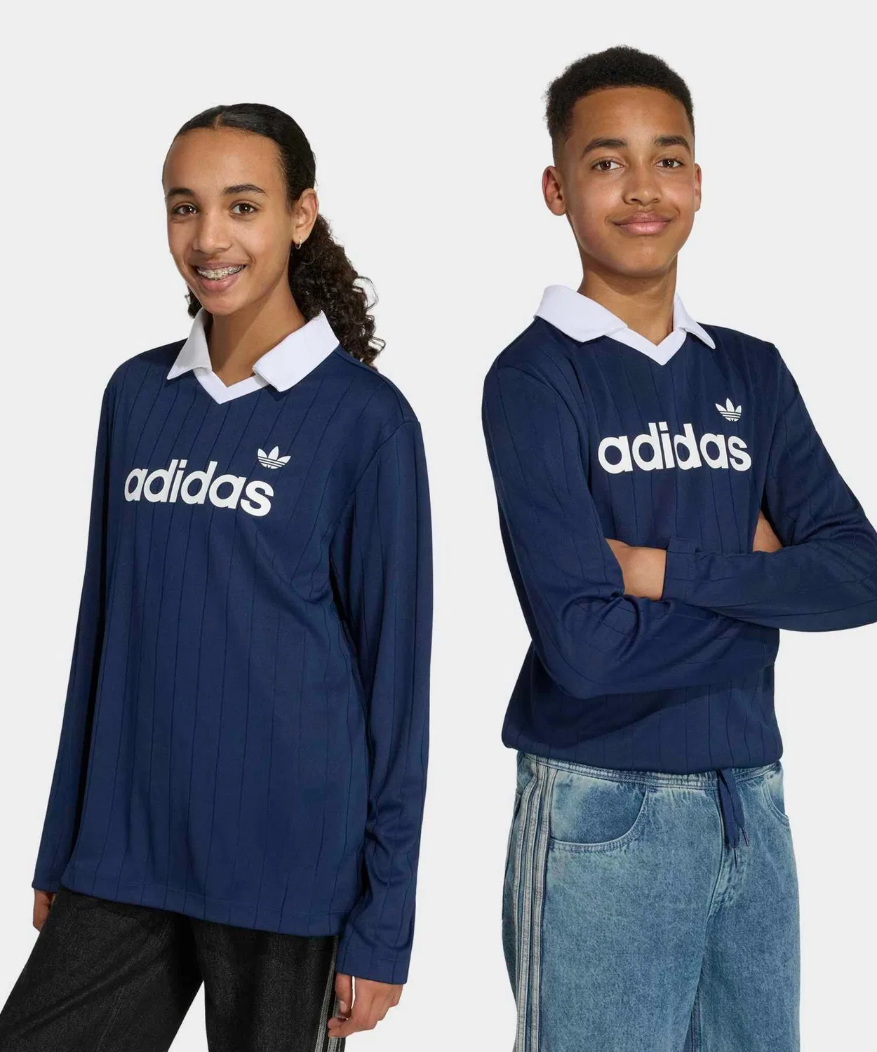 Детская футболка с длинным рукавомв полоску Adidas Originals, Синий