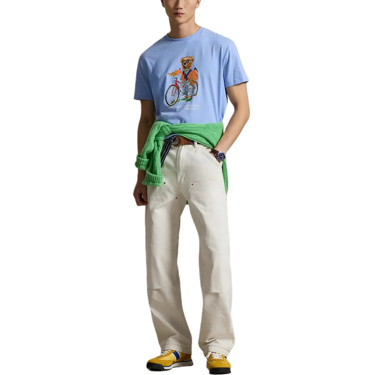 Мужская футболка с принтом Polo Bear Custom Slim Fit Polo Ralph Lauren — фото 3