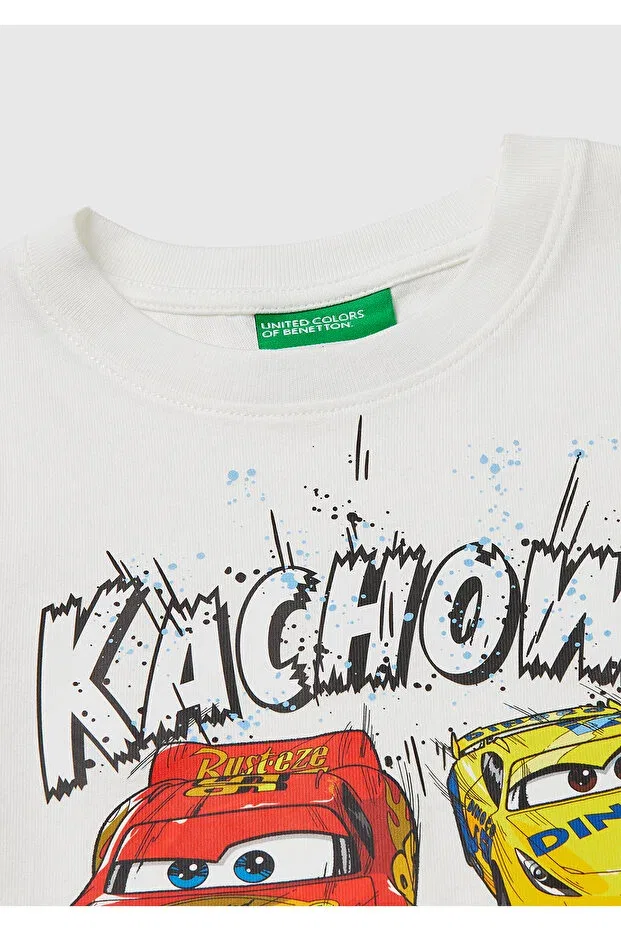 Детская футболка с принтом для мальчиков United Colors Of Benetton, White — фото 3