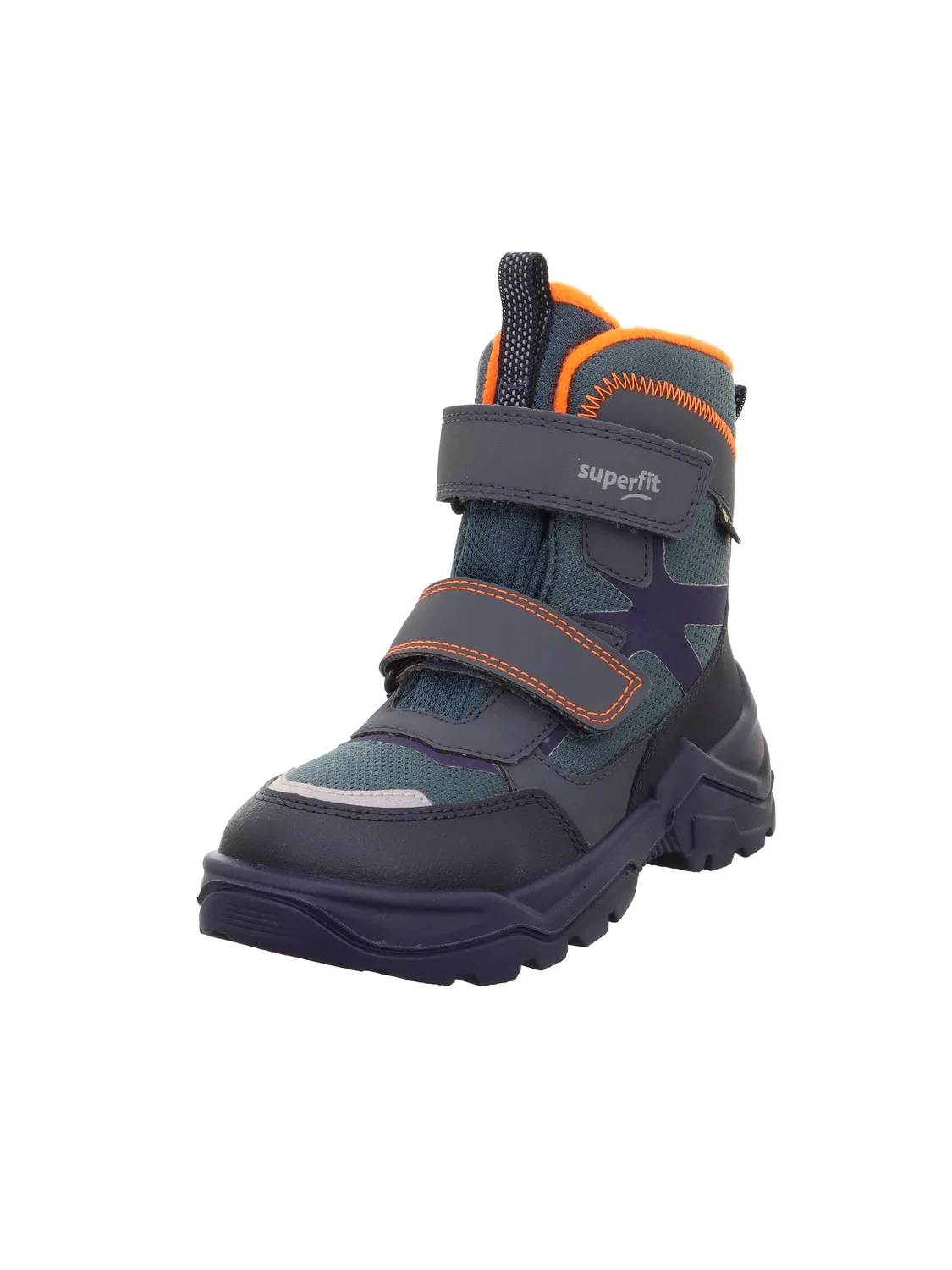 Детские снежные ботинки для мальчиков с застежкой-липучкой Snow Max Warm Gefütterte Gore-Tex Superfit, Blue Orange 8020