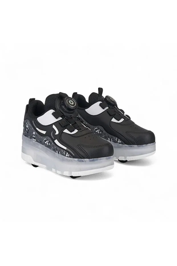 Детские кроссовки для девочек с принтом Lighted roller skating shoes Le Style De Marie, Multicolor — фото 3