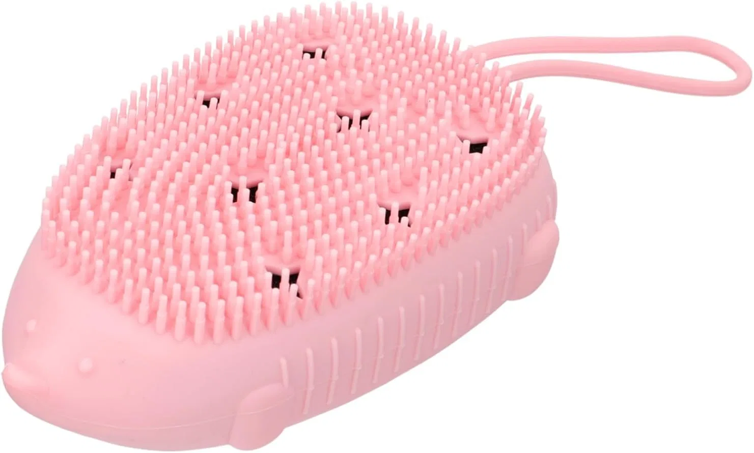 Силиконовая щетка для тела Healeved, двойная, 14 см, Pink