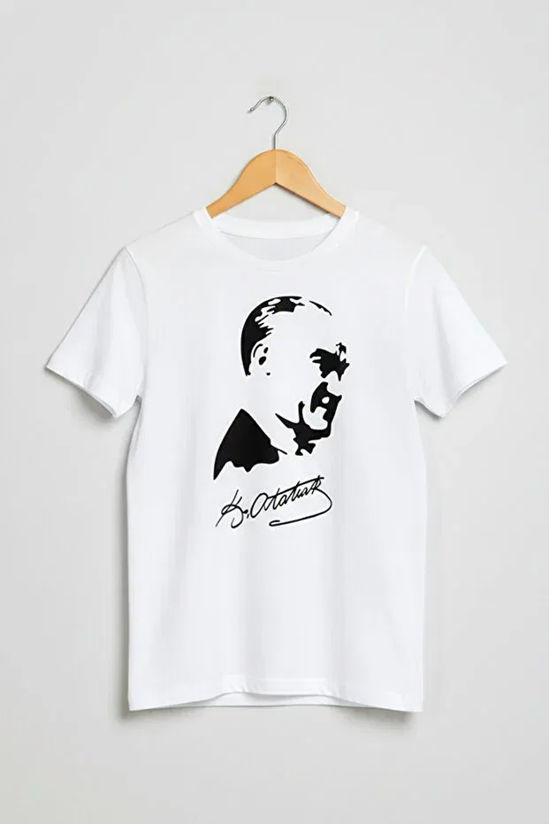 Детская футболка с принтом Ataturk printed cotton crew neck short sleeve ceremony 29 october 10 november boys and girls Dmb Boys & Girls, White