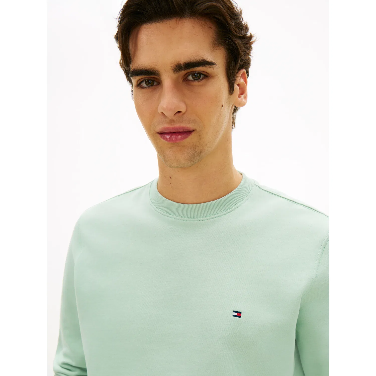 Мужской свитшот из хлопка Essential Terry Crewneck Tommy Hilfiger, Crushed Mint — фото 2