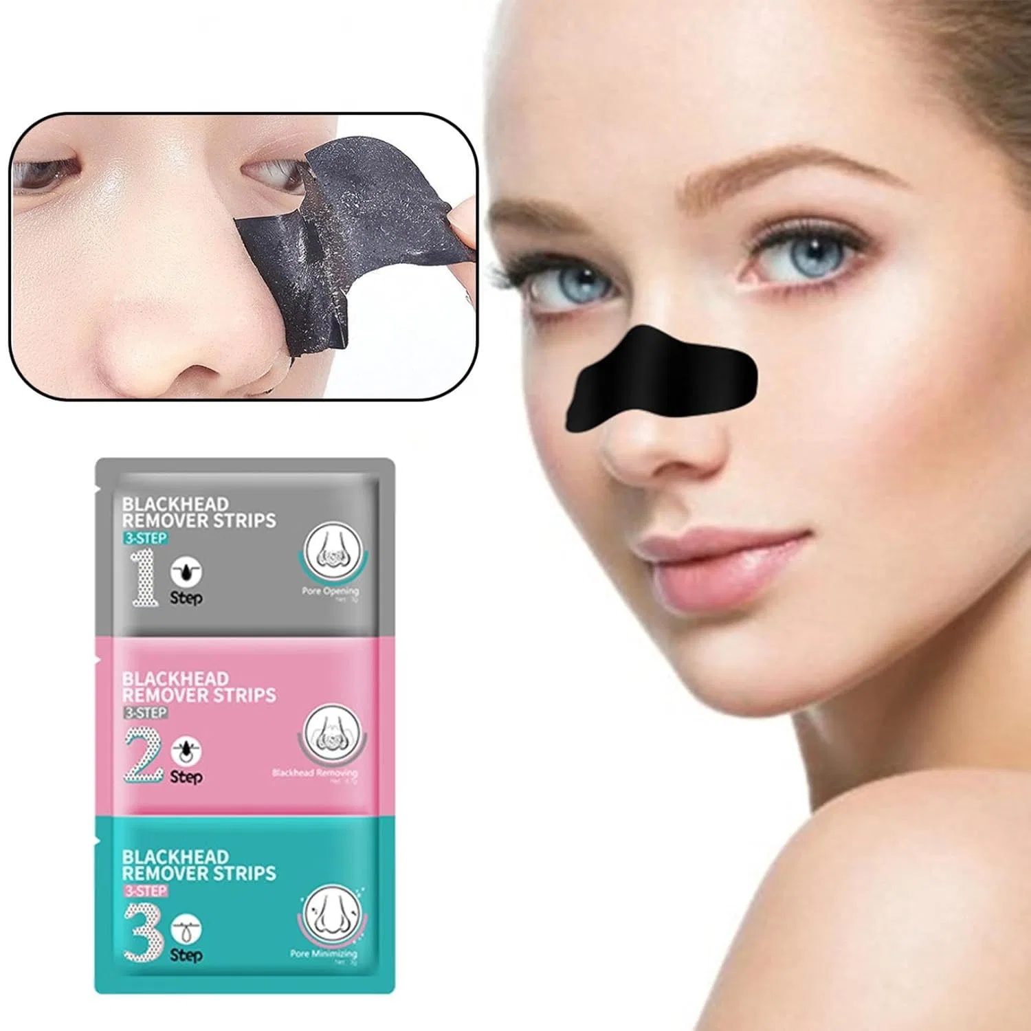 Набор для удаления черных точек Nose Pore Strips 3 Step Kit, 8 шт Generisch — фото 2
