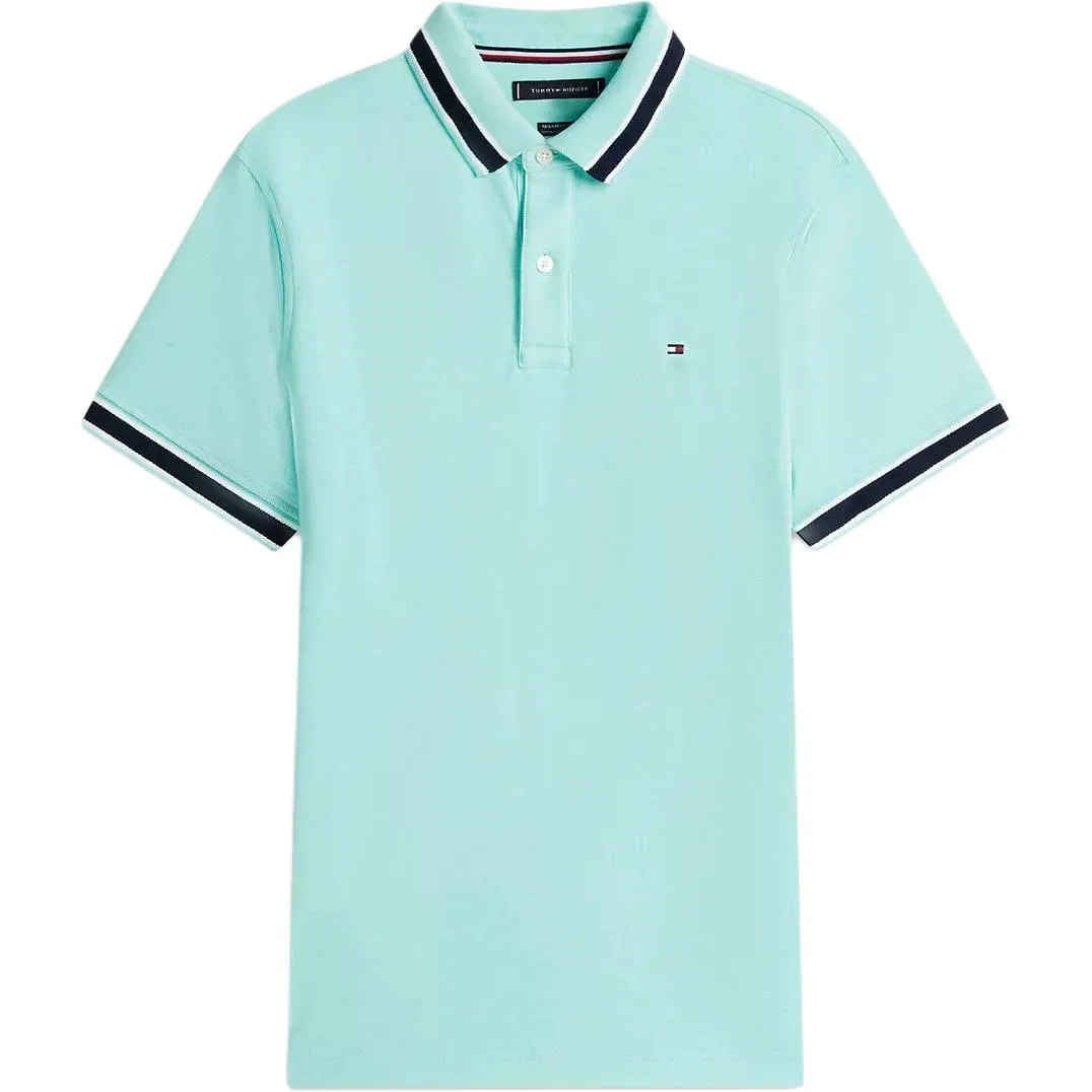 Мужская футболка-поло с коротким рукавом Light Jade Green Heather Tommy Hilfiger