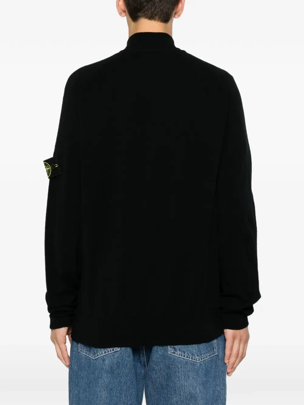 Свитер на молнии до середины груди Stone Island, черный — фото 4