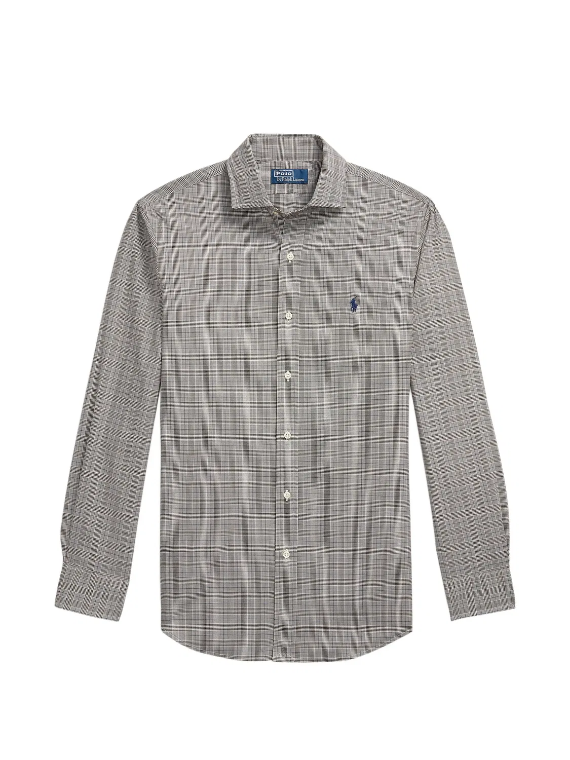 Рубашка в клетку Custom Fit из поплина Polo Ralph Lauren, серый
