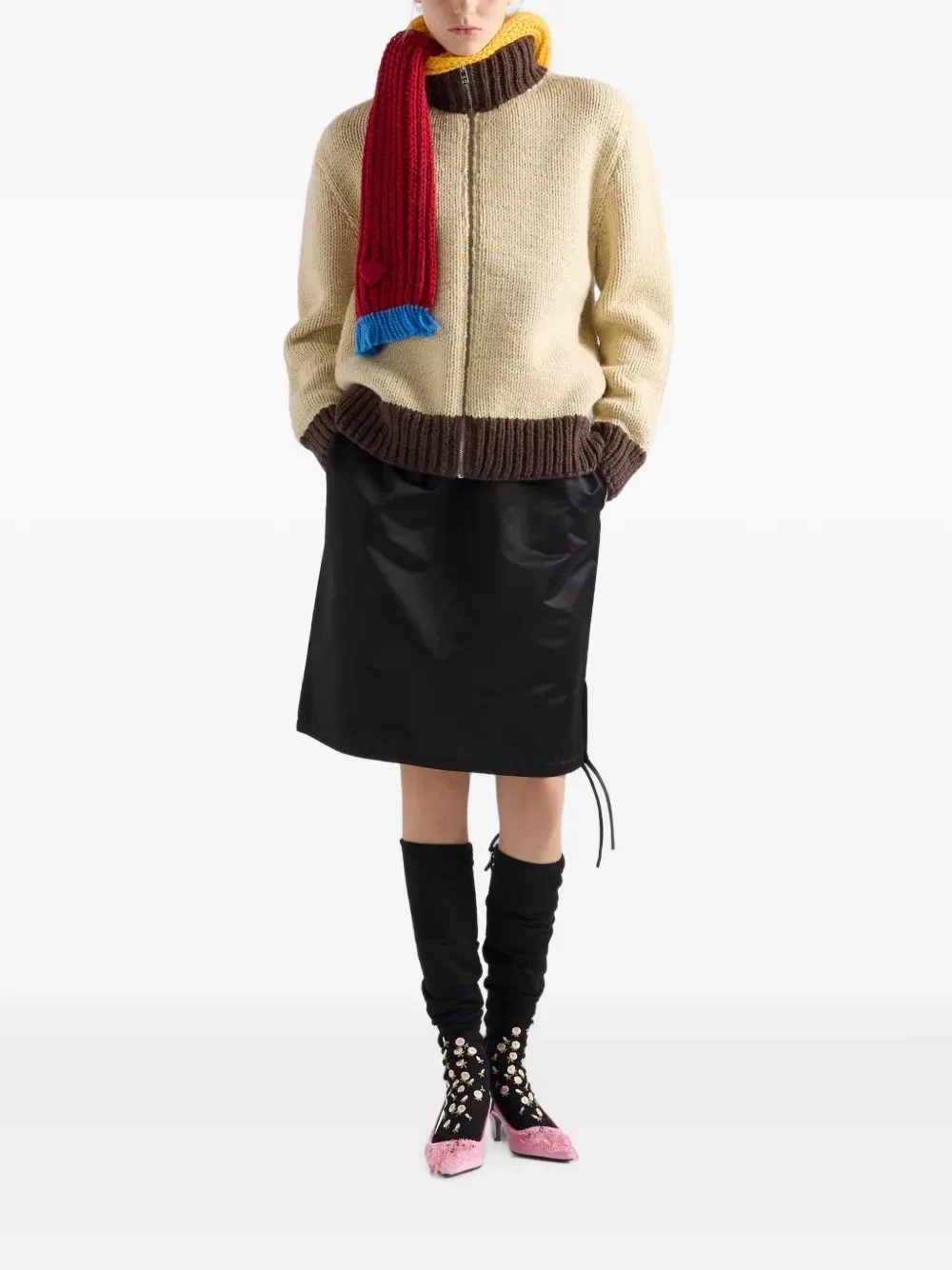 Атласная юбка Prada, черный — фото 2