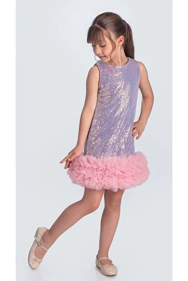 Детское платье для девочек с пайетками Sequin ifestos crowned tutu children's special occasion evening dress m00743 Mnk Baby&Kids, Lila — фото 2