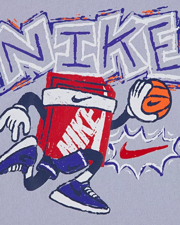 Детская футболка для мальчиков с принтом Chalky Boxy Basketball Tee Nike, Ghost — фото 3
