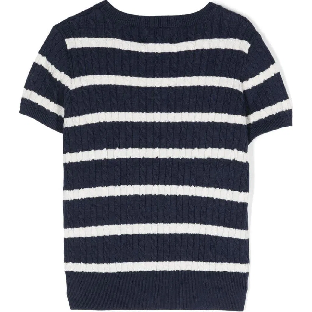 Детский свитер с длинным рукавом Polo Ralph Lauren, Marine Blue & White — фото 3
