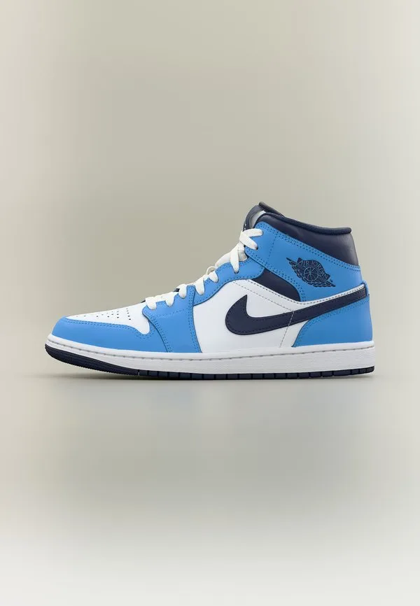 Кроссовки air jordan 1 mid hightop Jordan, Midnight Navy/University Blue/White/Sail/Summit White