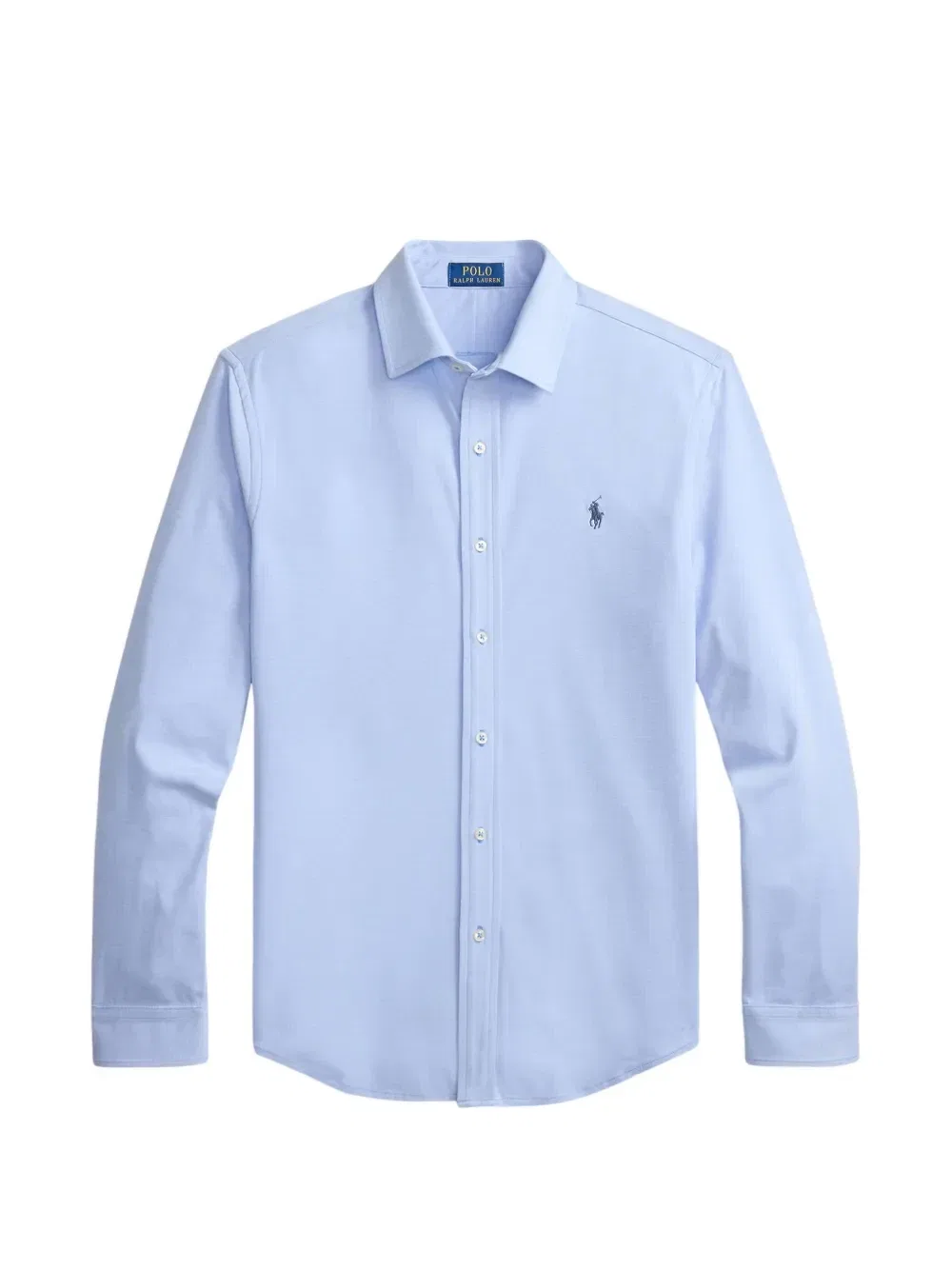 Рубашка с длинными рукавами и вышитым логотипом POLO RALPH LAUREN, синий