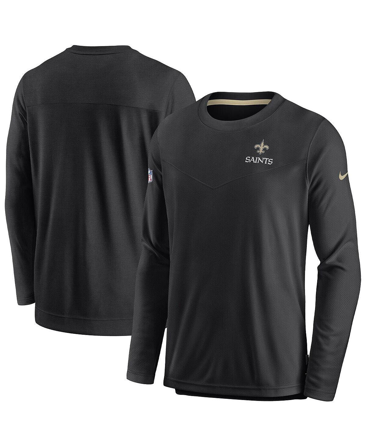 

Мужская черная футболка с длинным рукавом new orleans saints sideline lockup performance Nike, черный