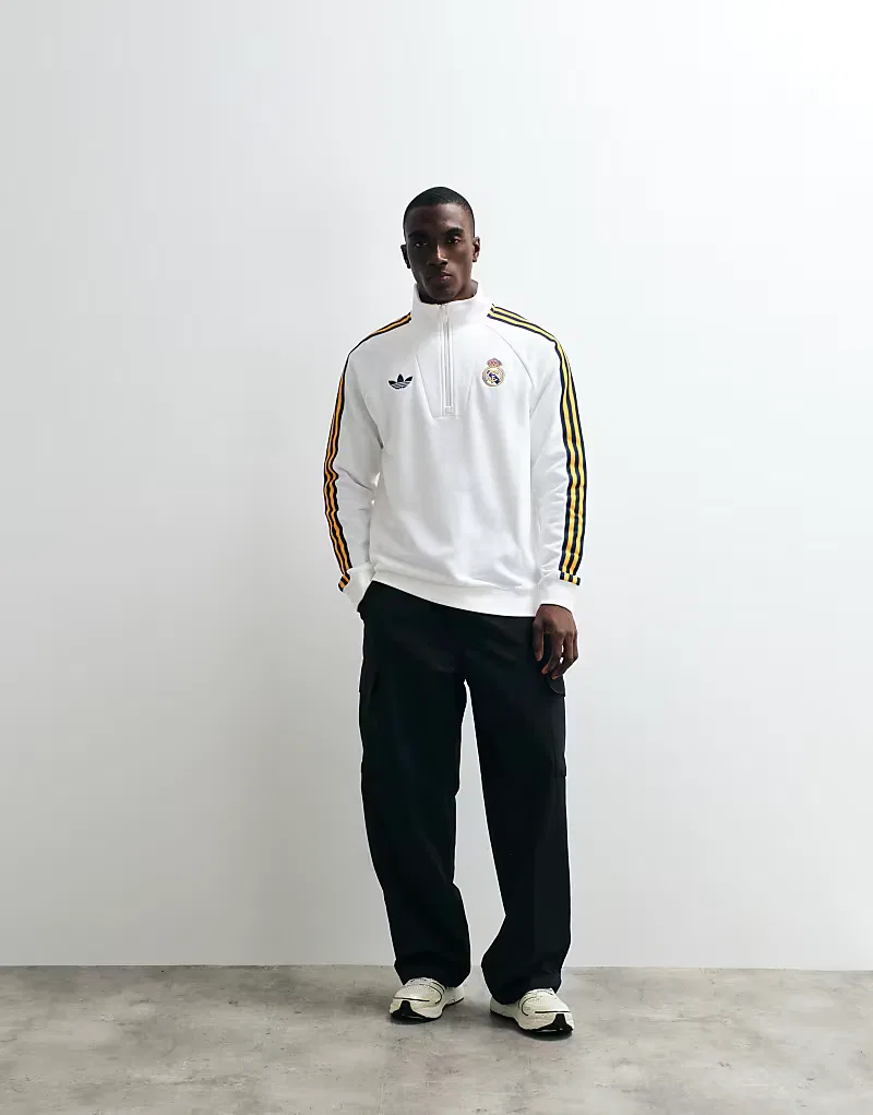 Футболка Real Madrid Originals с половинной молнией Adidas Performance, белый — фото 3