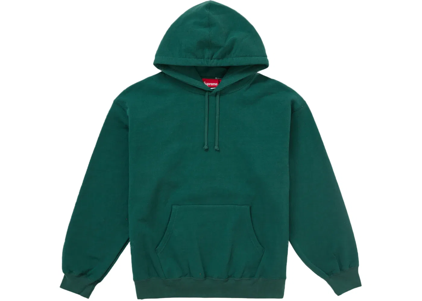 Мужская худи с капюшоном с сатиновой аппликацией Supreme Sweatshirt (FW24), Dark Green — фото 2